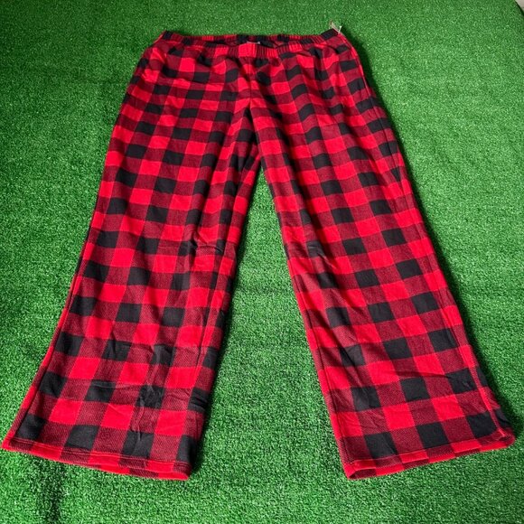 Wondershop Buffalo Plaid Microfleece Red Lounge Pajama Pant Plus Size 2X NEW - Picture 2 of 12